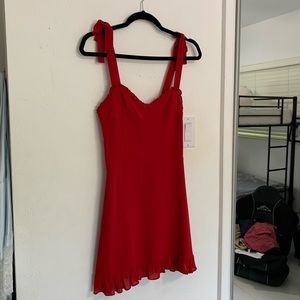REFORMATION CHRISTINE DRESS IN RED (4)
